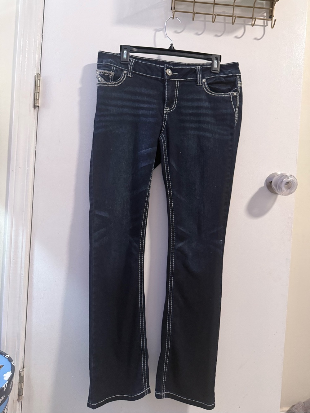 Maurices Dark Indigo Bootcut Jeans with Contrast Stitching